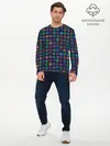 Мужской лонгслив базовый / Морской разноцветный узор (P007_P004ooo2987887, P004ooo2987887)