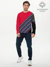 Мужской лонгслив базовый / Абстрактный асимметричный (P007_P004ooo2987865, P004ooo2987865)