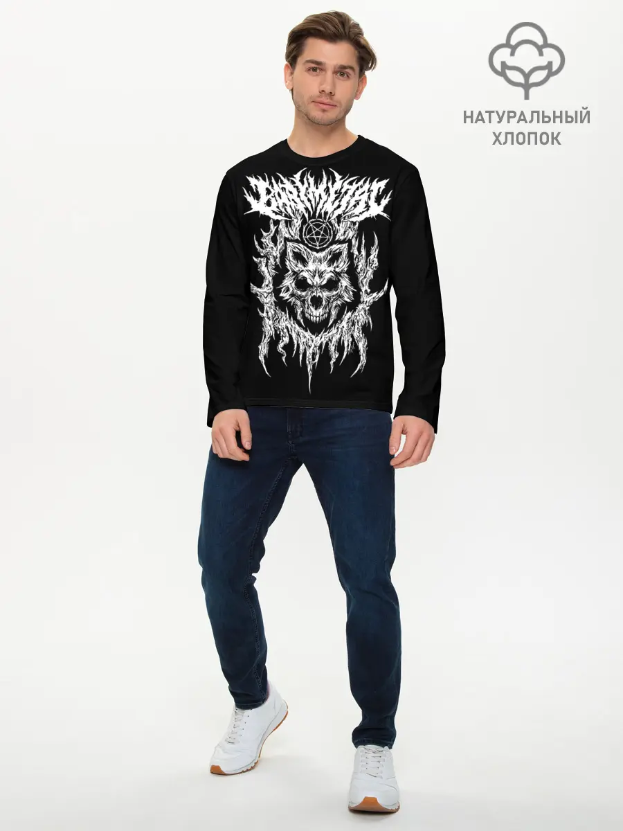Мужской лонгслив базовый / Baby Metal Wolf (P007_P004ooo2988031, P004ooo2988031)