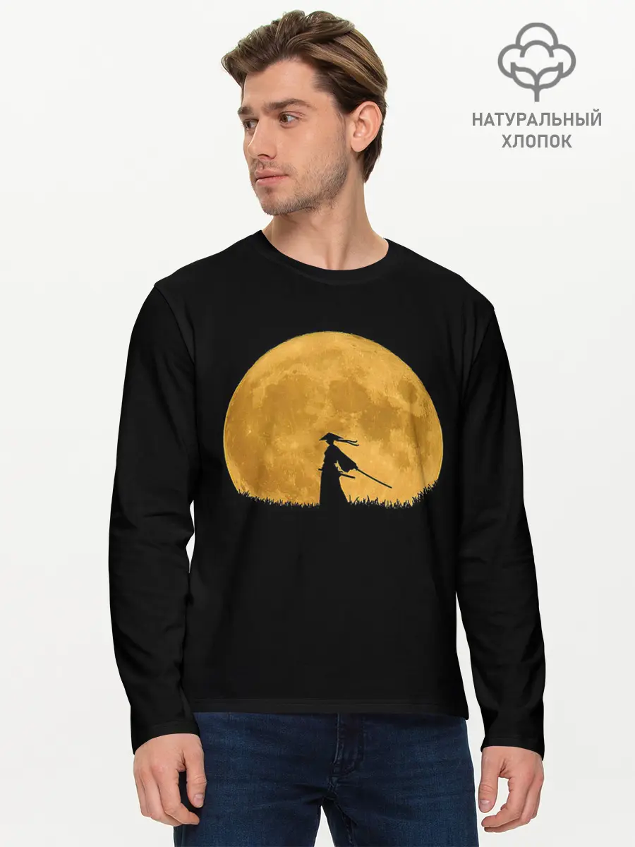 Мужской лонгслив базовый / Путь самурая (P007_P004ooo2988321, P004ooo2988321)