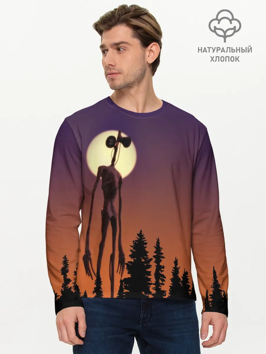 Мужской лонгслив базовый / Gradient Forest Siren Head (P007_P004ooo2989287, P004ooo2989287)