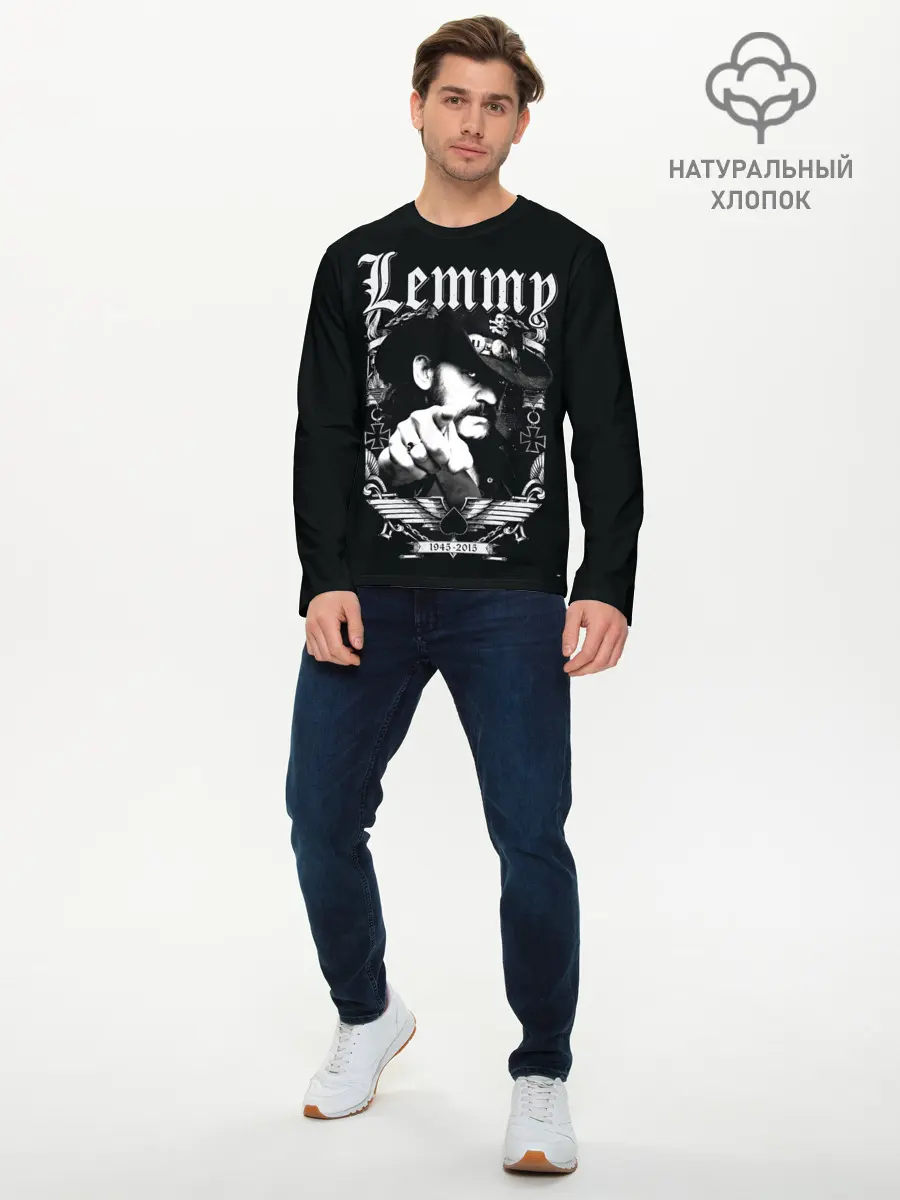 Мужской лонгслив базовый / RIP Lemmy (P007_P004ooo2989487, P004ooo2989487)