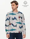 Мужской лонгслив базовый / Кровожадные акулы паттерн (P007_P004ooo2990339, P004ooo2990339)
