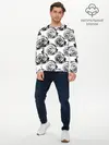 Мужской лонгслив базовый / Черно-белый абстрактный узор (P007_P004ooo2990077, P004ooo2990077)