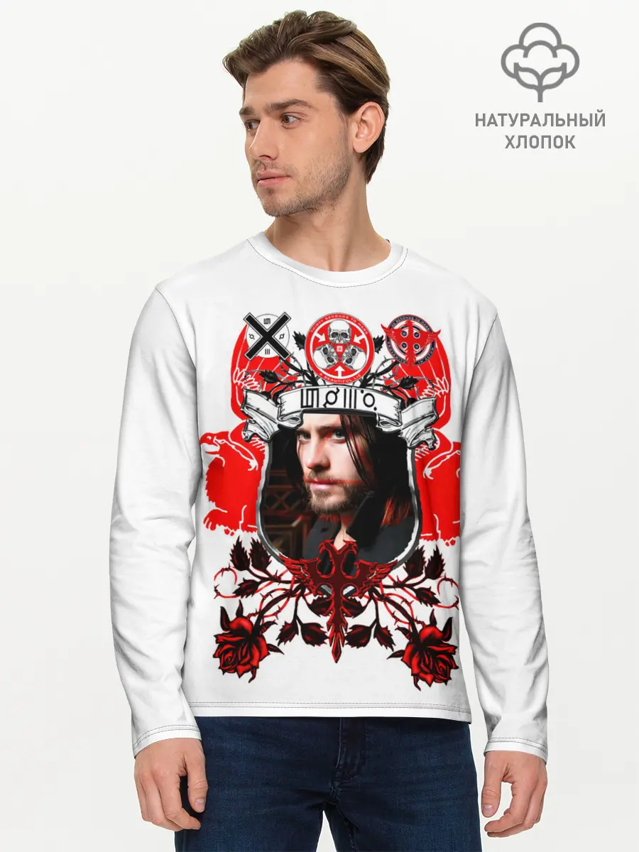 Мужской лонгслив базовый / Thirty Seconds to Mars Джаред Лето (P007_P004ooo2990111, P004ooo2990111)