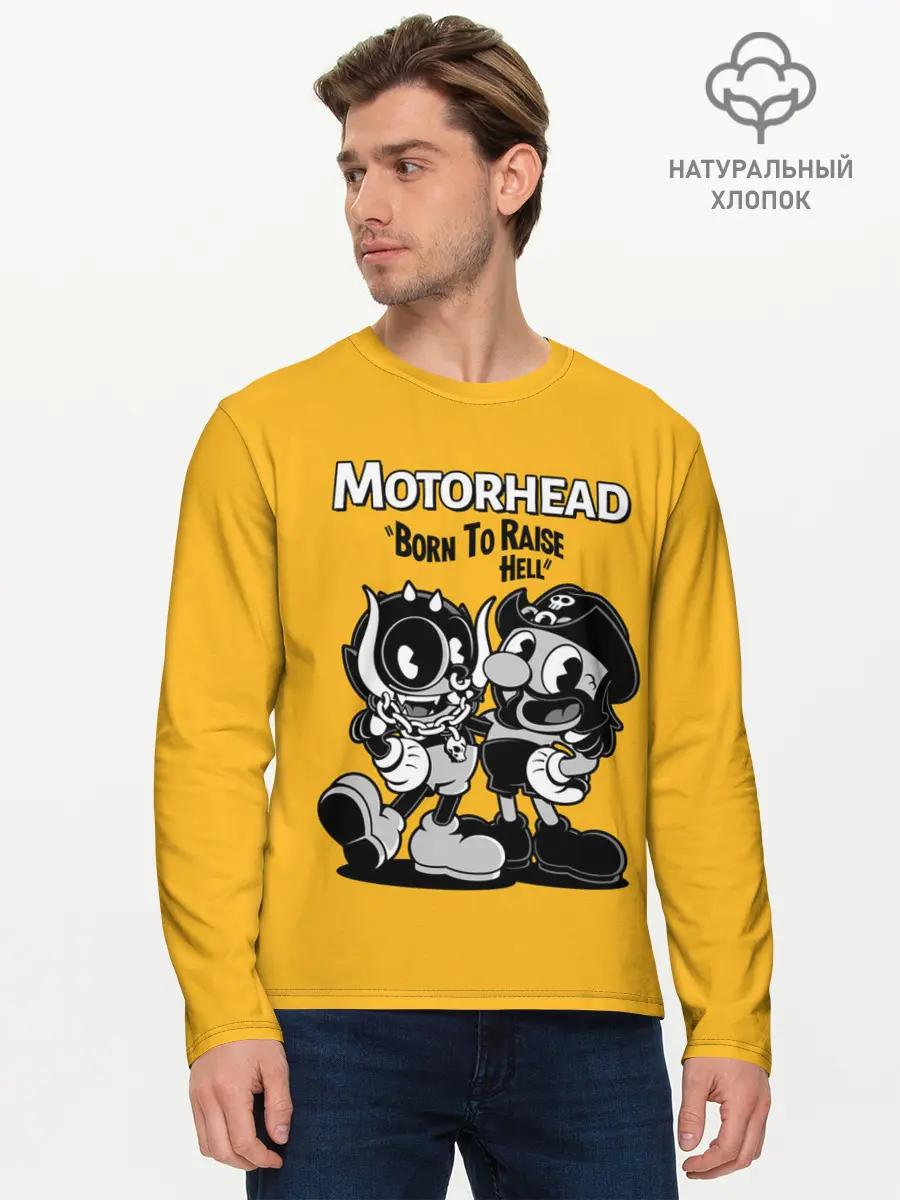 Мужской лонгслив базовый / Motorhead x Cuphead (P007_P004ooo2990121, P004ooo2990121)