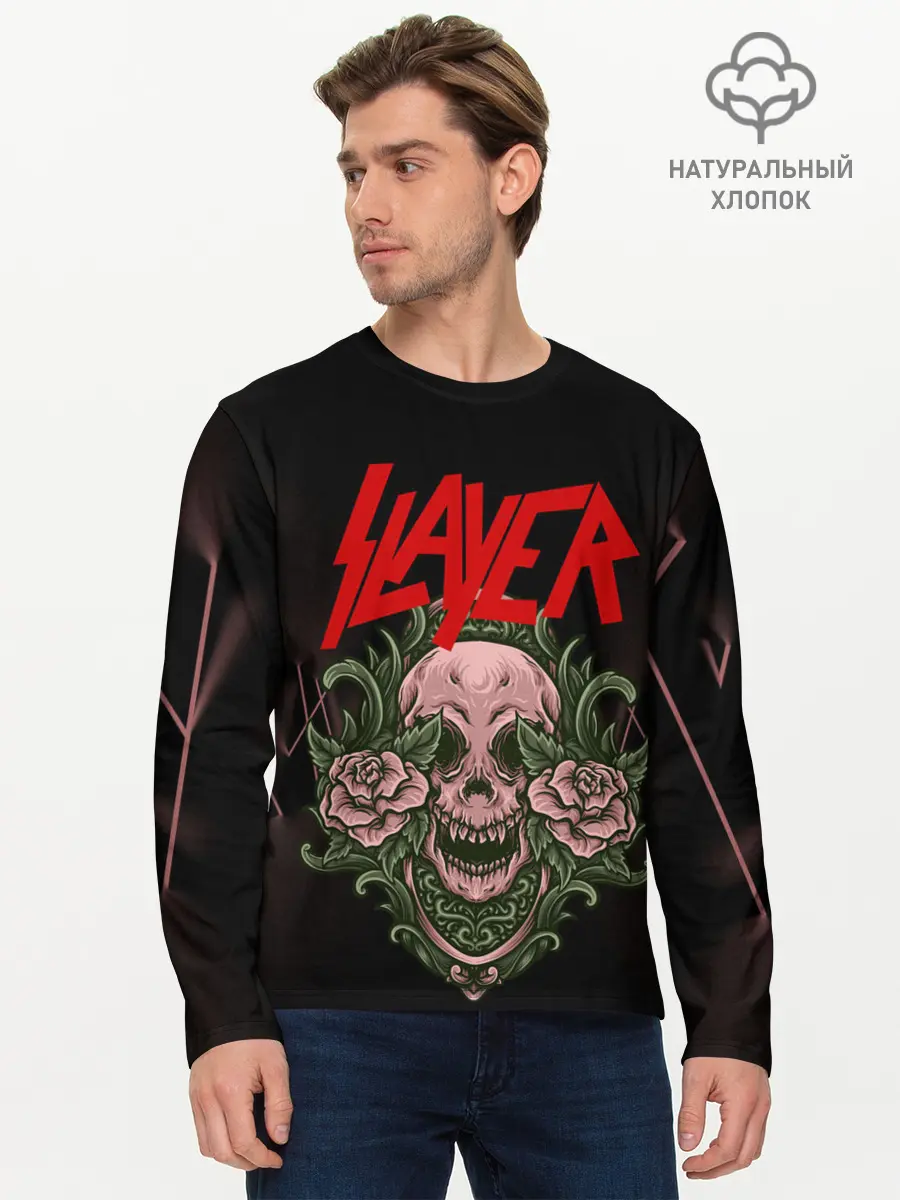 Мужской лонгслив базовый / SLAYER | УБИЙЦА (P007_P004ooo2990503, P004ooo2990503)