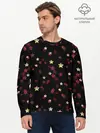 Мужской лонгслив базовый / Блестящие звезды на черном (P007_P004ooo2990639, P004ooo2990639)