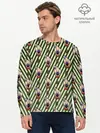 Мужской лонгслив базовый / ICE SCREAM зеленый паттерн (P007_P004ooo2991531, P004ooo2991531)