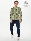 Мужской лонгслив базовый / ICE SCREAM зеленый паттерн (P007_P004ooo2991531, P004ooo2991531)