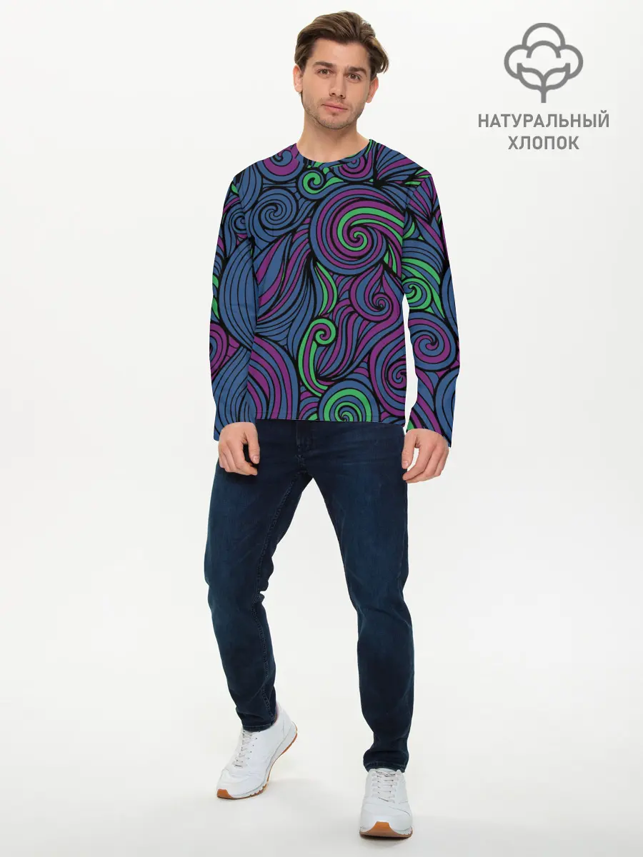 Мужской лонгслив базовый / Сказочный лес (P007_P004ooo2992237, P004ooo2992237)