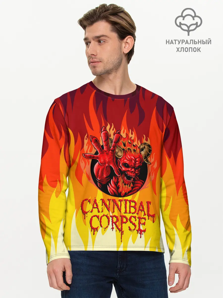 Мужской лонгслив базовый / Cannibal Corpse | Труп Канниба (P007_P004ooo2992261, P004ooo2992261)
