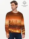 Мужской лонгслив базовый / Закат в Нью Йорке (P007_P004ooo2992065, P004ooo2992065)