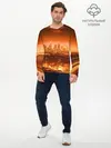 Мужской лонгслив базовый / Закат в Нью Йорке (P007_P004ooo2992065, P004ooo2992065)