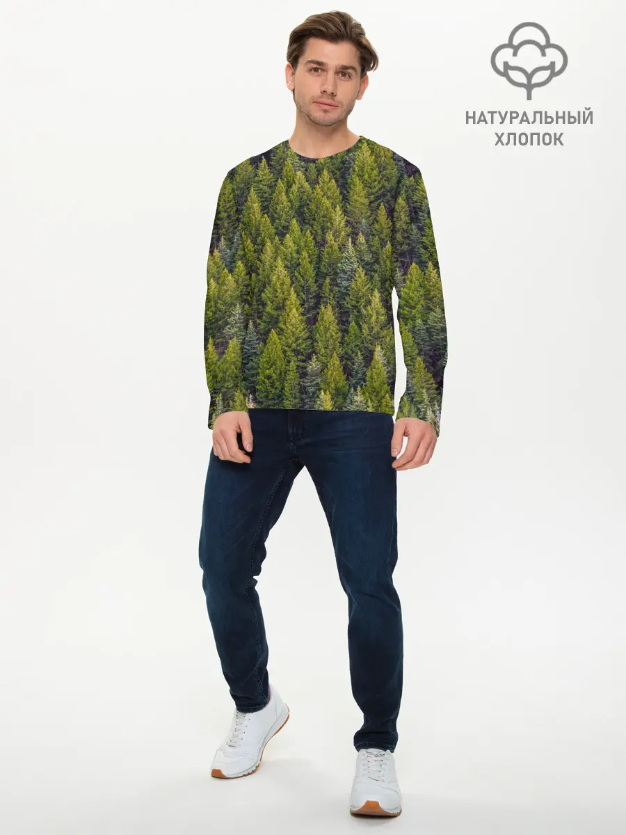 Мужской лонгслив базовый / лес вечный (P007_P004ooo2992947, P004ooo2992947)