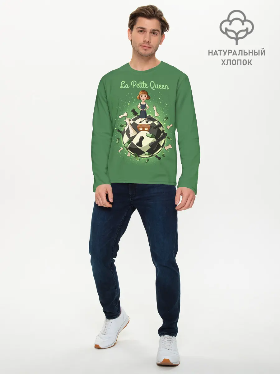 Мужской лонгслив базовый / Королева шахматного мира (P007_P004ooo2993671, P004ooo2993671)