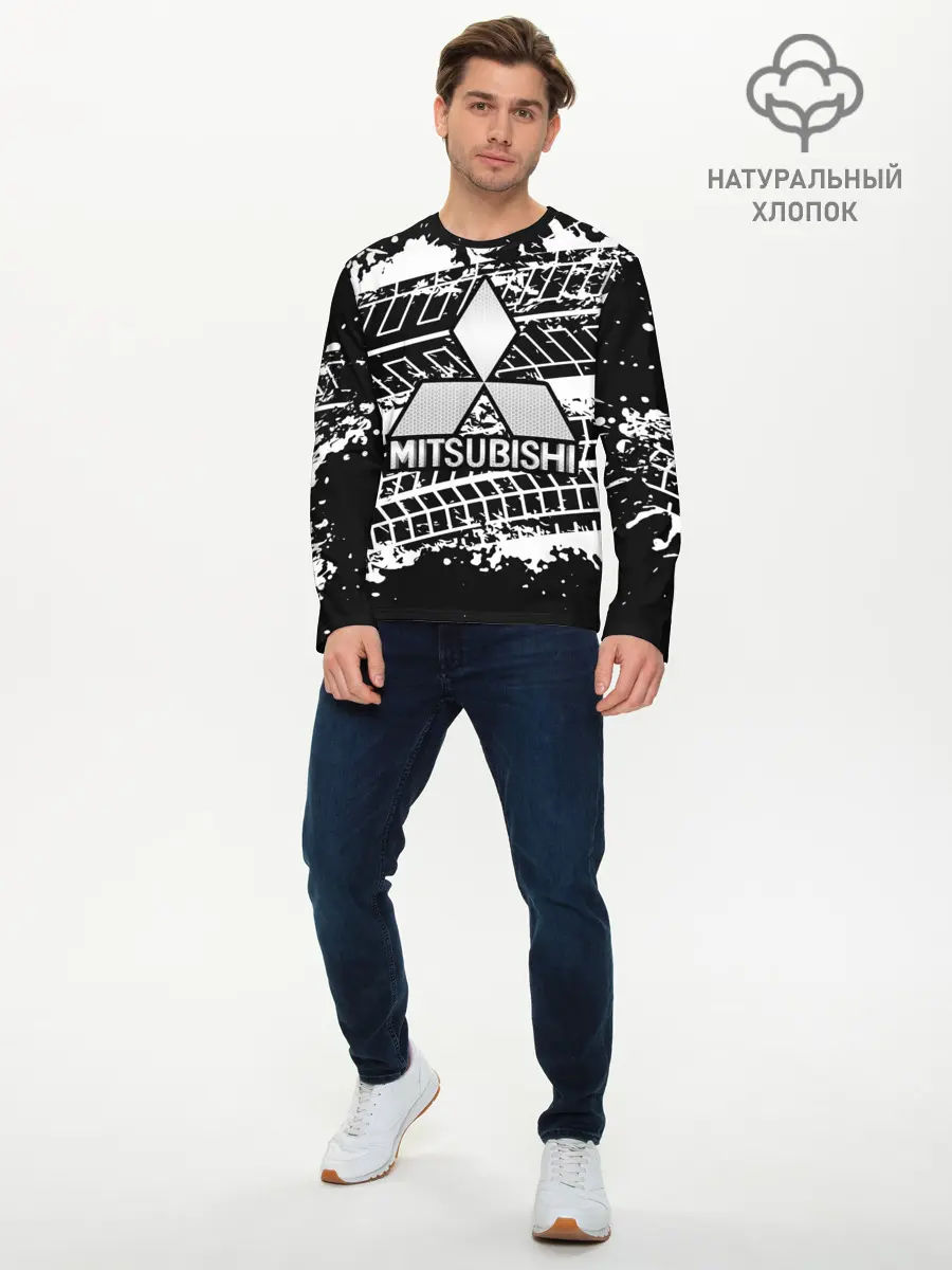 Мужской лонгслив базовый / MITSUBISHI СЛЕДЫ ШИН (P007_P004ooo2994285, P004ooo2994285)