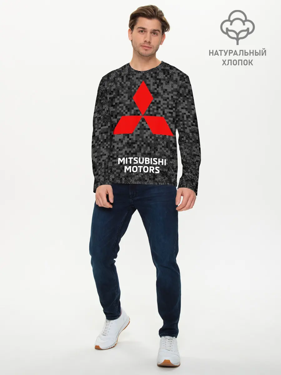 Мужской лонгслив базовый / Митсубиси | Черный камуфляж (P007_P004ooo2994071, P004ooo2994071)