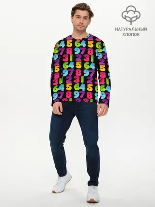 Мужской лонгслив базовый / цифры