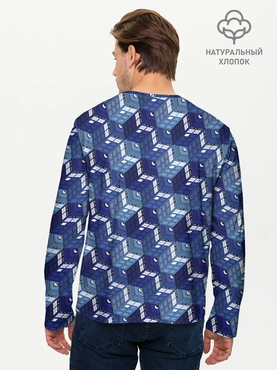Мужской лонгслив базовый / Doctor Who Pattern (P007_P004ooo2996003, P004ooo2996003)