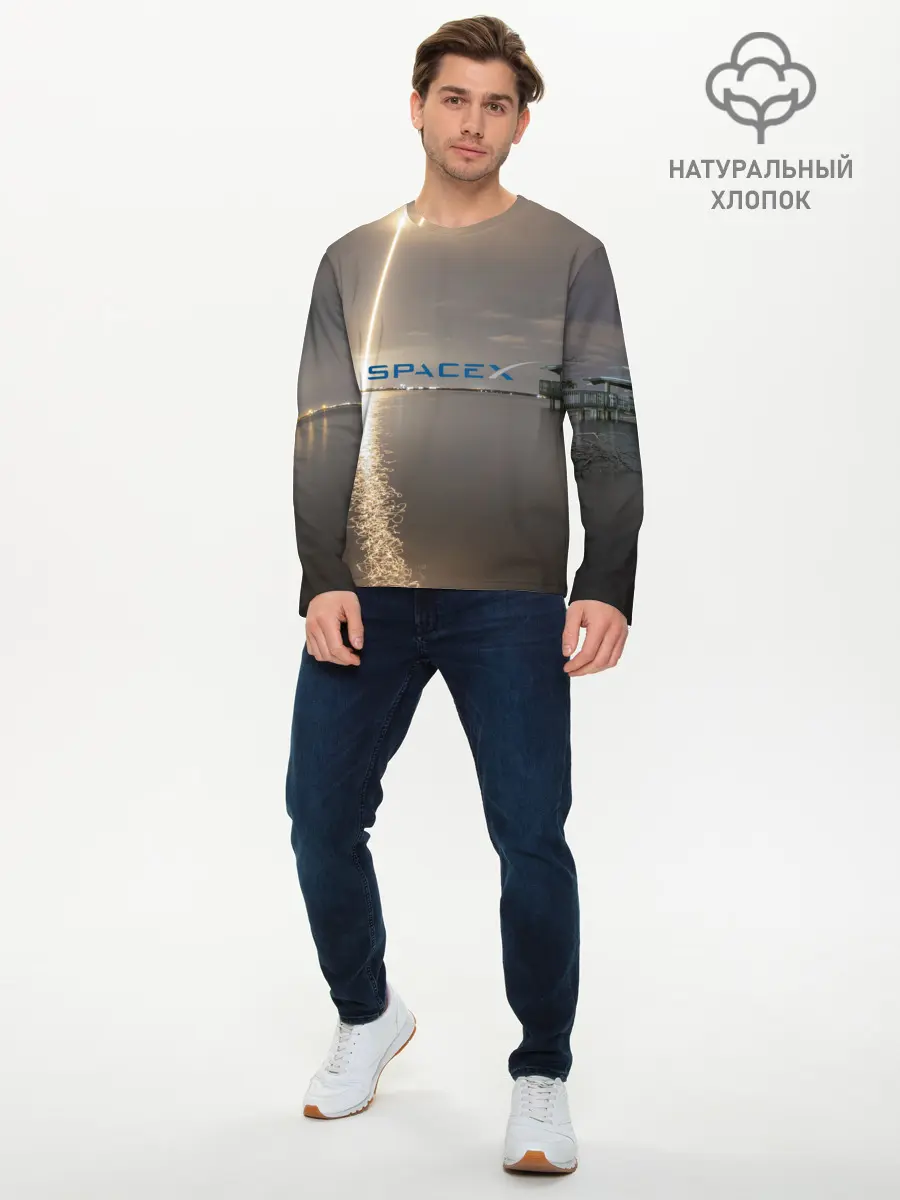 Мужской лонгслив базовый / SpaceX Dragon 2 (P007_P004ooo2996889, P004ooo2996889)