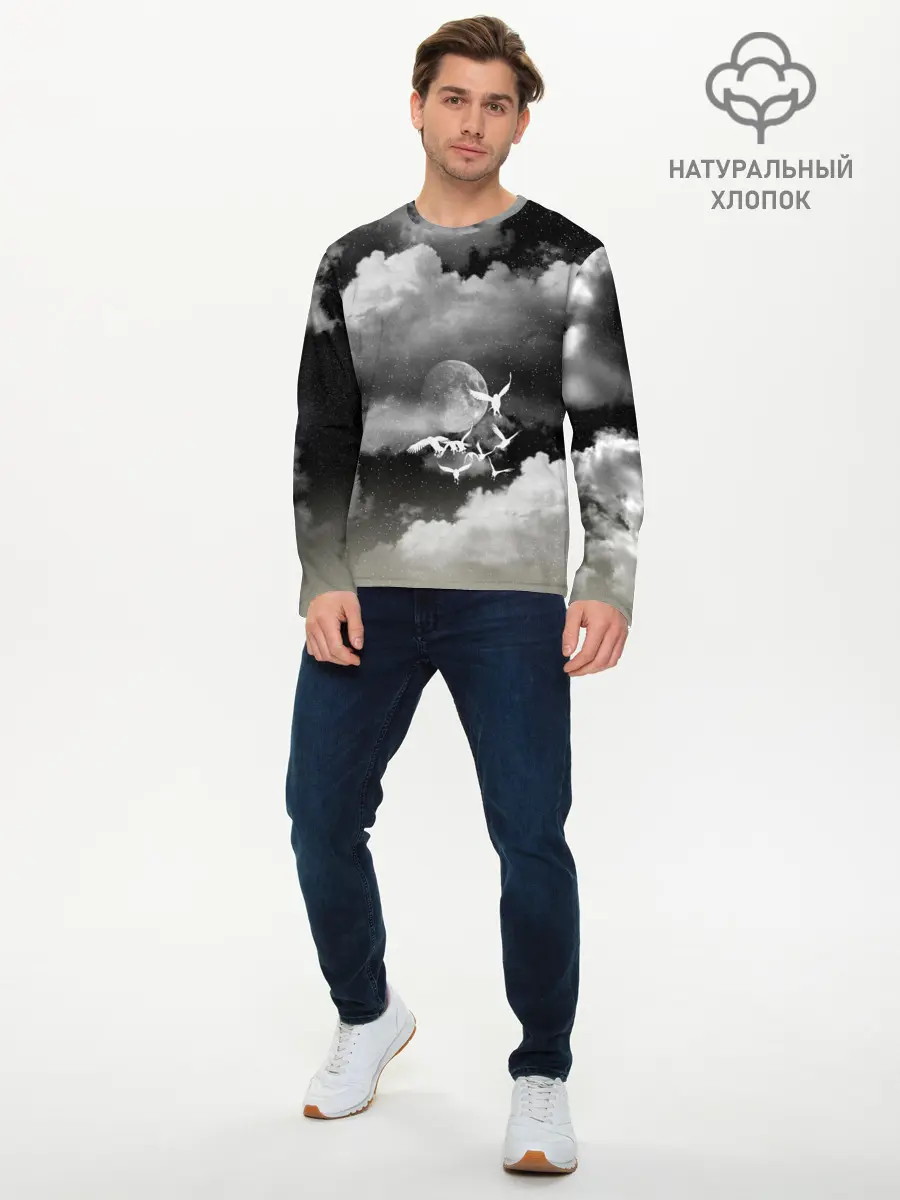 Мужской лонгслив базовый / Cloudy Night (P007_P004ooo2997141, P004ooo2997141)