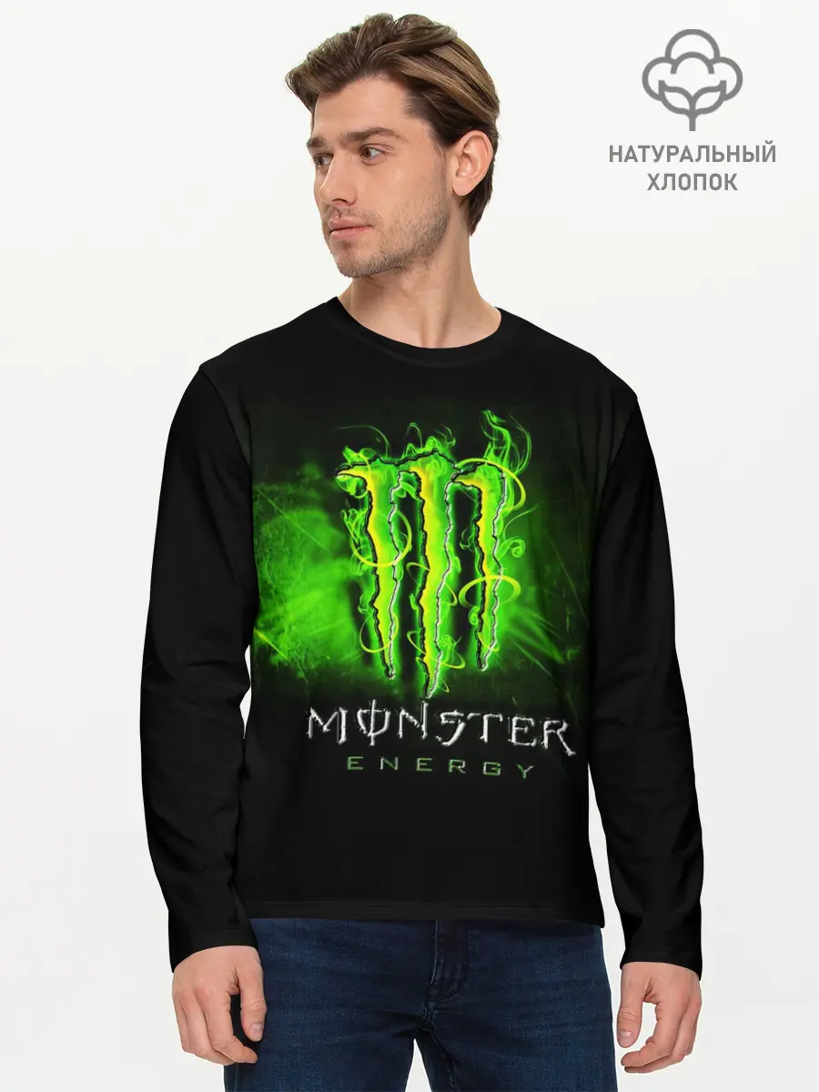 Мужской лонгслив базовый / MONSTER ENERGY NEON | НЕОН (P007_P004ooo2997663, P004ooo2997663)