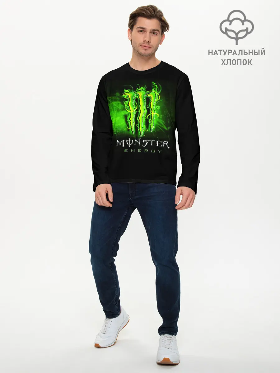 Мужской лонгслив базовый / MONSTER ENERGY NEON | НЕОН (P007_P004ooo2997663, P004ooo2997663)