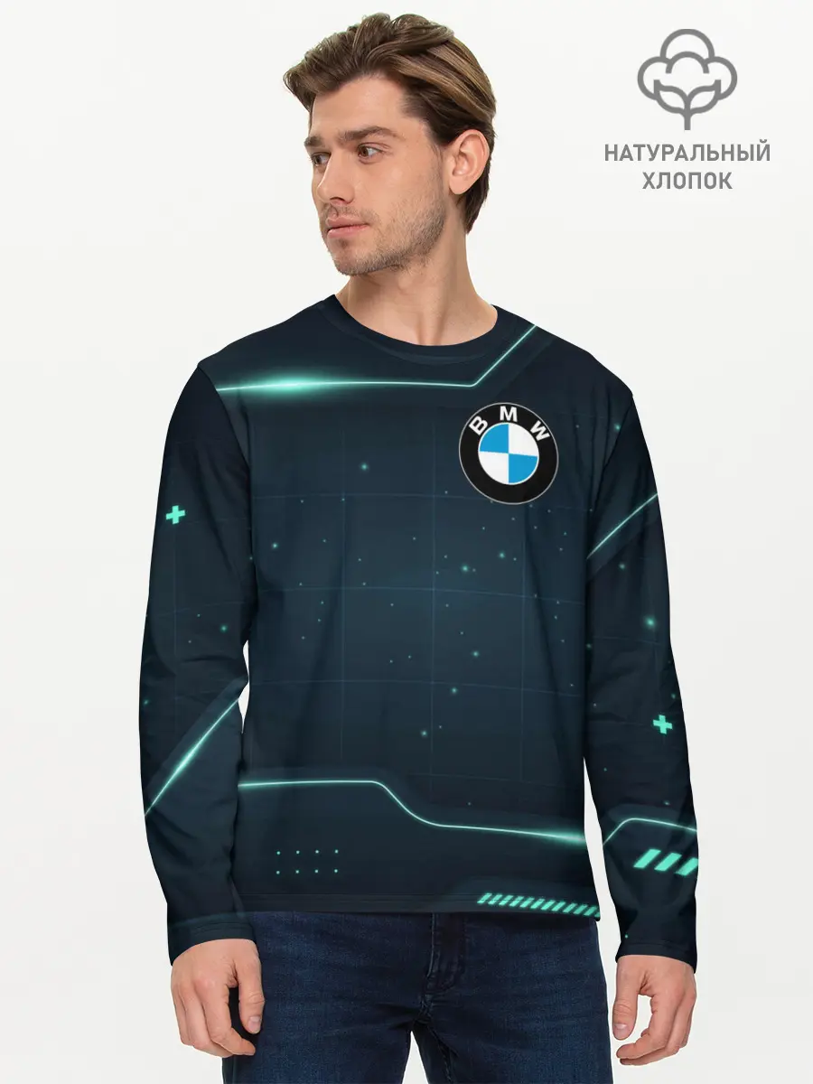 Мужской лонгслив базовый / BMW / БМВ (P007_P004ooo2998891, P004ooo2998891)
