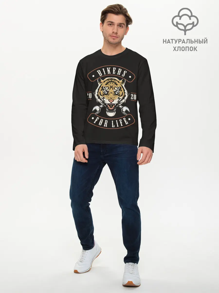 Мужской лонгслив базовый / Bikers for life (P007_P004ooo2999005, P004ooo2999005)