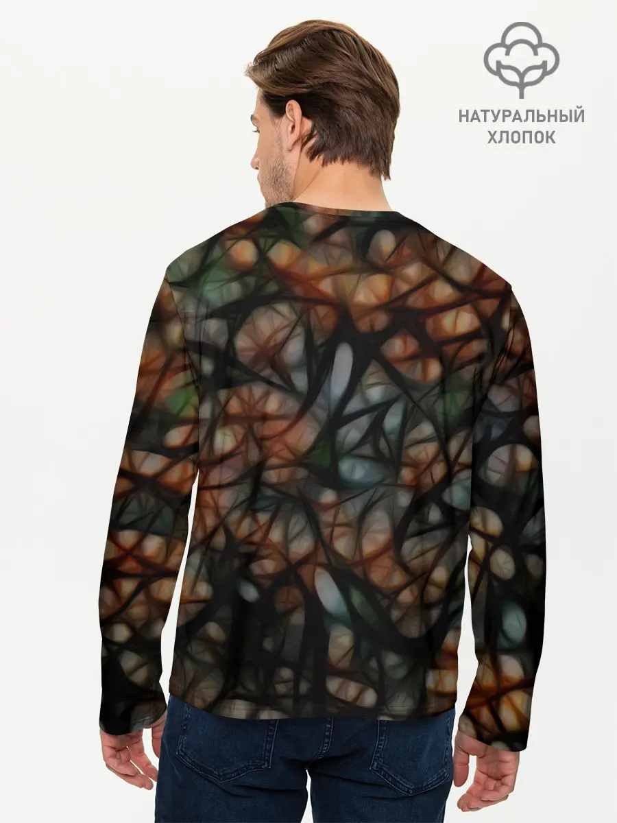 Мужской лонгслив базовый / Мраморная паутинка (P007_P004ooo2998481, P004ooo2998481)