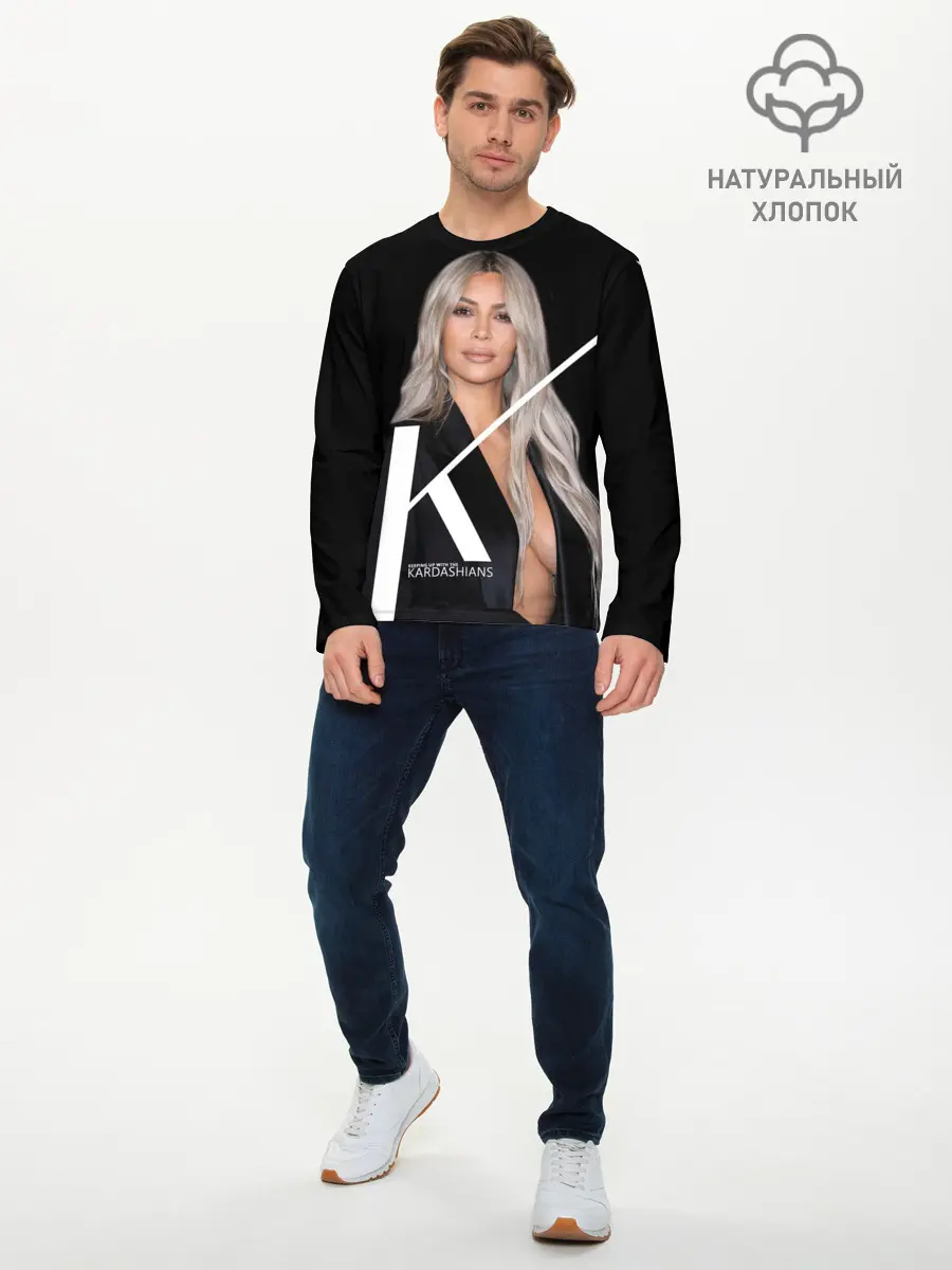 Мужской лонгслив базовый / Ким Кардашьян (P007_P004ooo3000037, P004ooo3000037)