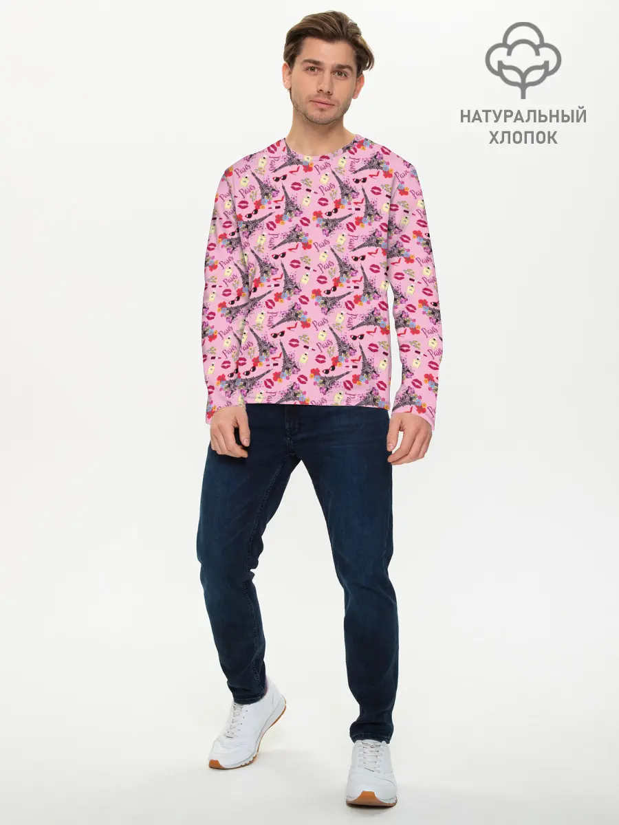 Мужской лонгслив базовый / Париж (P007_P004ooo2999583, P004ooo2999583)