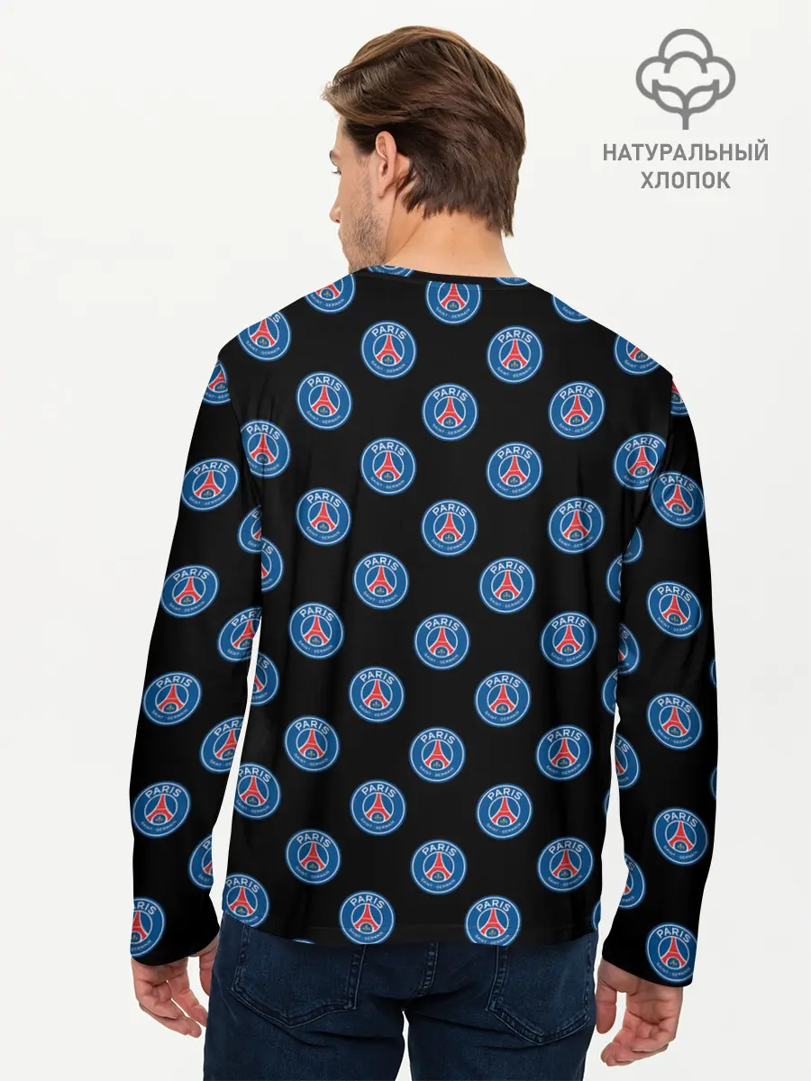 Мужской лонгслив базовый / ПСЖ ПАТТЕРН | PSG PATTERN (P007_P004ooo3000573, P004ooo3000573)