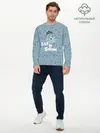 Мужской лонгслив базовый / Зима снежинки (P007_P004ooo3000349, P004ooo3000349)
