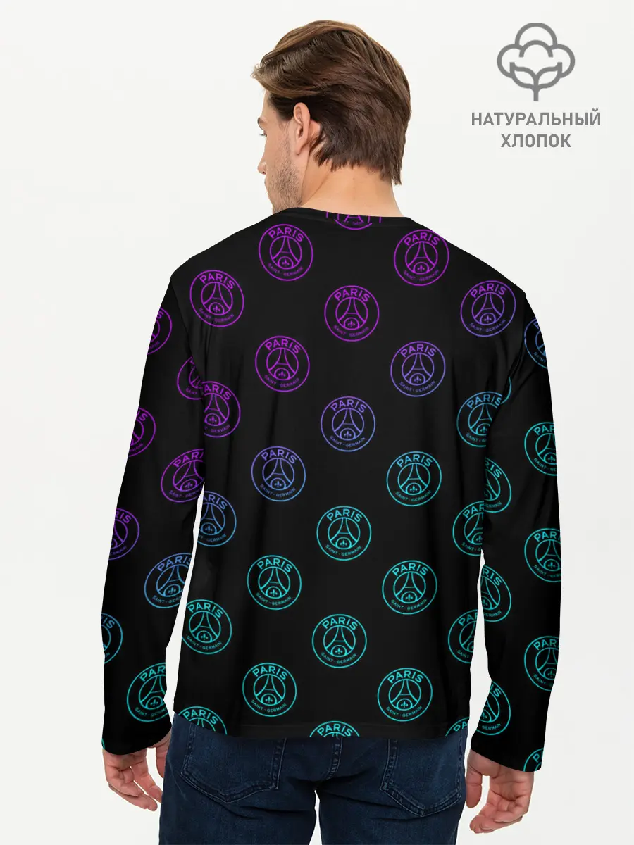 Мужской лонгслив базовый / PSG NEON | ПСЖ НЕОН (P007_P004ooo3000443, P004ooo3000443)