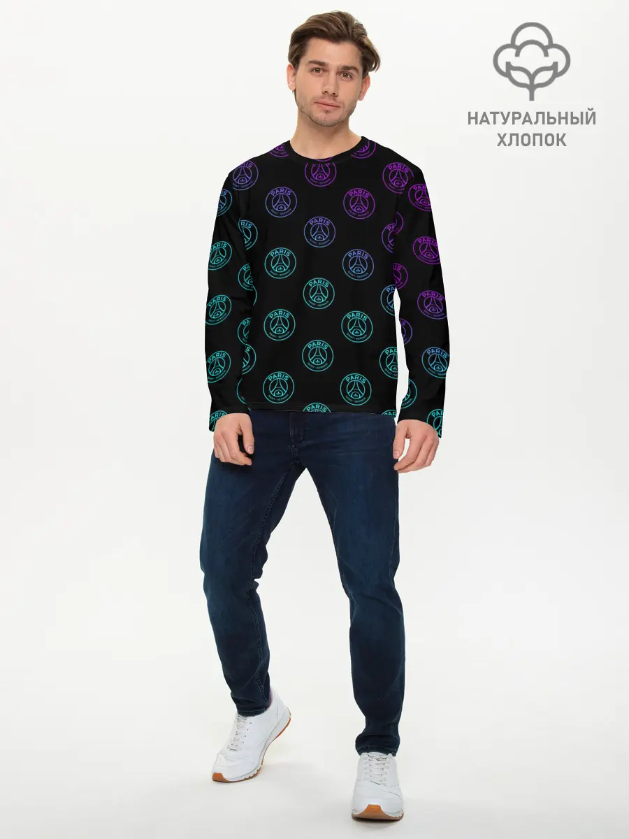 Мужской лонгслив базовый / PSG NEON | ПСЖ НЕОН (P007_P004ooo3000443, P004ooo3000443)