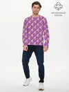 Мужской лонгслив базовый / Бананы на лиловом паттерн (P007_P004ooo3000457, P004ooo3000457)