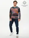 Мужской лонгслив базовый / закат на качелях (P007_P004ooo3000933, P004ooo3000933)