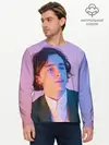 Мужской лонгслив базовый / Timothee Chalamet розовый градиент (P007_P004ooo3001039, P004ooo3001039)