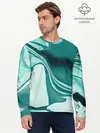 Мужской лонгслив базовый / красочный зелёный развод (P007_P004ooo3001677, P004ooo3001677)