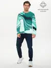 Мужской лонгслив базовый / красочный зелёный развод (P007_P004ooo3001677, P004ooo3001677)
