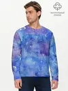 Мужской лонгслив базовый / Акварельные разводы и брызги красок (P007_P004ooo3001707, P004ooo3001707)