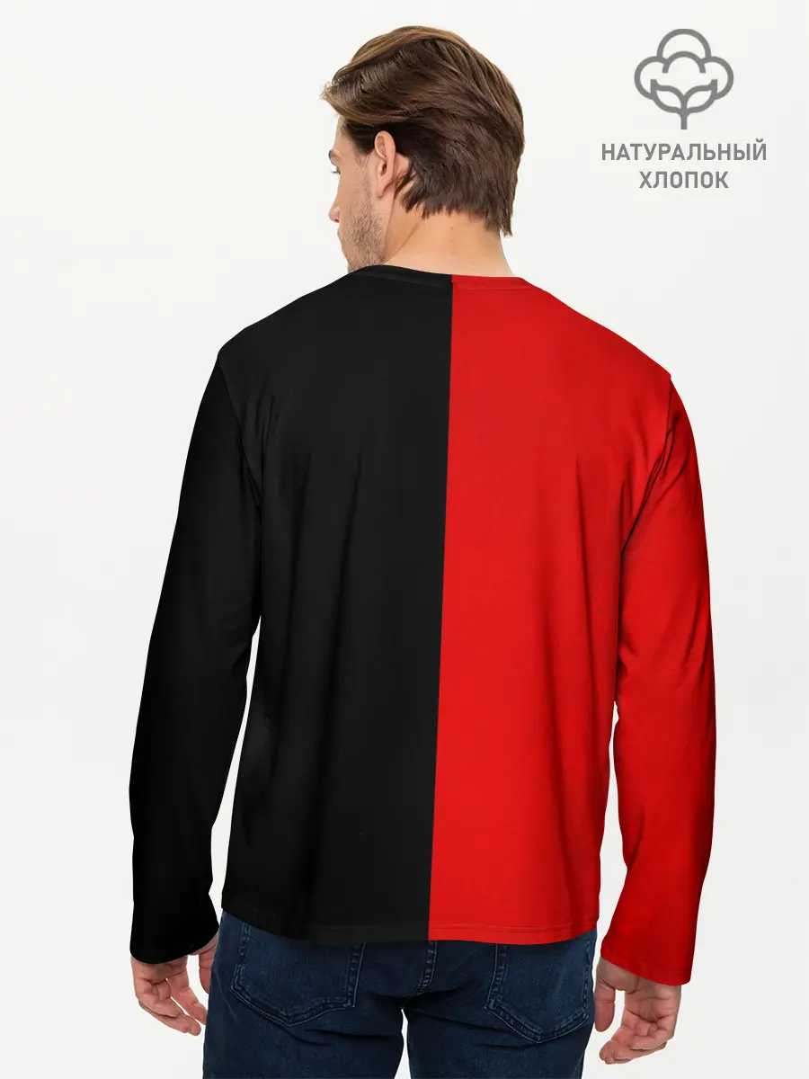 Мужской лонгслив базовый / Smail Black and red (P007_P004ooo3002785, P004ooo3002785)