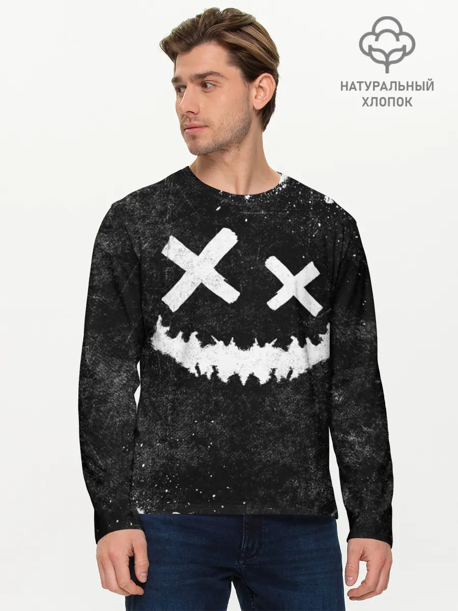 Мужской лонгслив базовый / BW Emoji (P007_P004ooo3002811, P004ooo3002811)