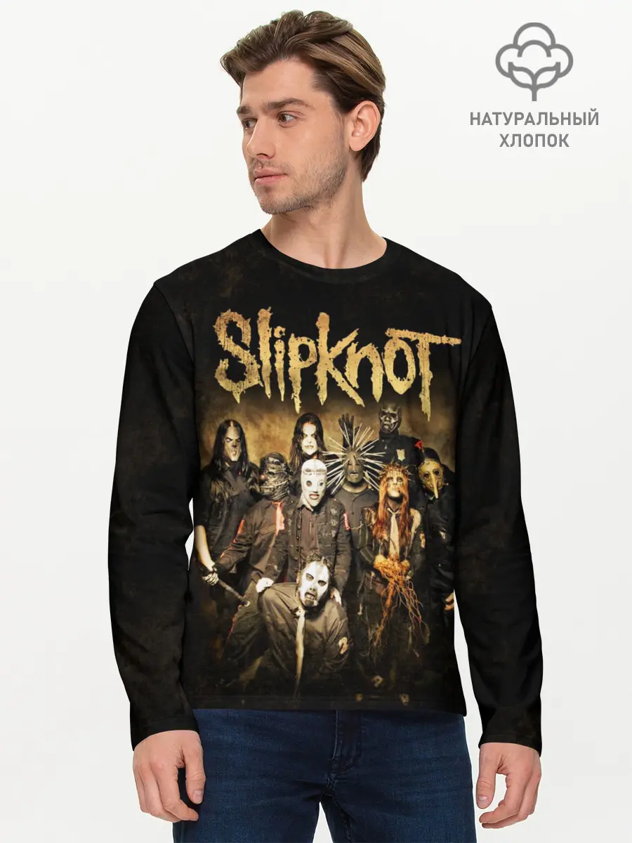 Мужской лонгслив базовый / Slipknot (P007_P004ooo3002667, P004ooo3002667)