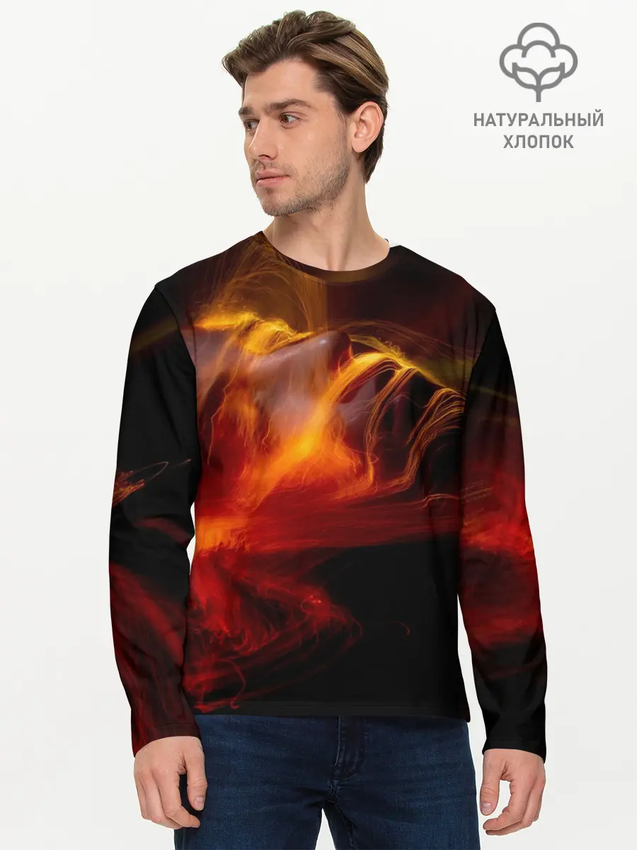 Мужской лонгслив базовый / Fire Girl (P007_P004ooo3003517, P004ooo3003517)