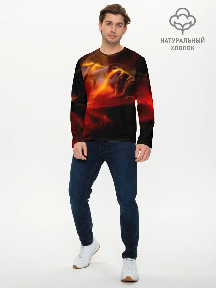 Мужской лонгслив базовый / Fire Girl (P007_P004ooo3003517, P004ooo3003517)