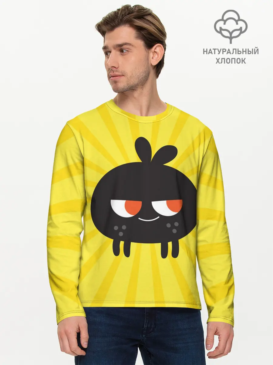 Мужской лонгслив базовый / Toca Boca Yellow (P007_P004ooo3003835, P004ooo3003835)