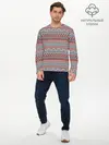 Мужской лонгслив базовый / Скандинавский орнамент (P007_P004ooo3003877, P004ooo3003877)